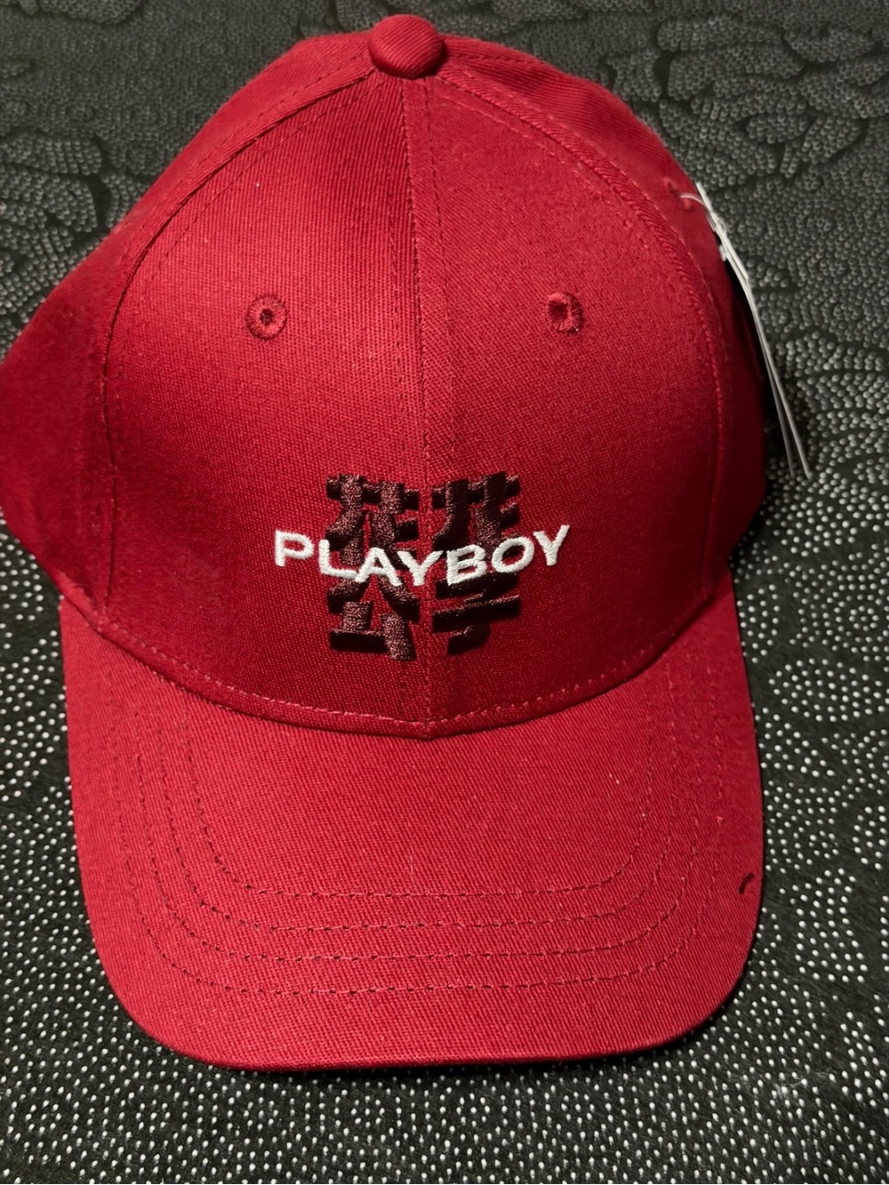 PLAYBOY Burgundy Red Baseball Cap with Embroidered Logo